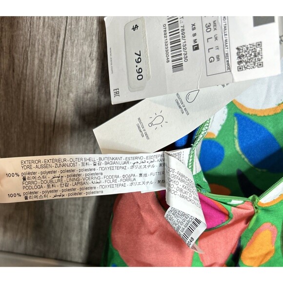 Zara Jumpsuit Size L Wide Leg Satin Open Back Knotted Straps Printed NWT - Picture 9 of 11